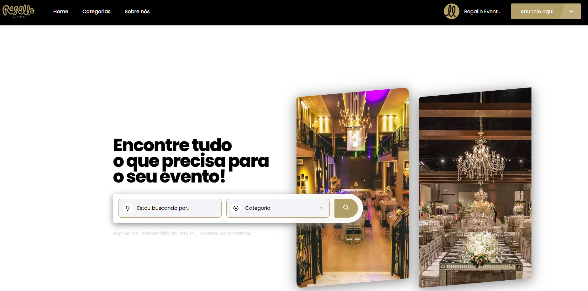 Regallo Eventos — A melhor plataforma para fornecedores de eventos divulgarem seus serviços