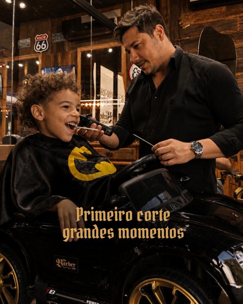 🚘💈 O corte que ele vai lembrar. A experiência que você vai guardar. Tem criança que chega tímida e sai da cadeira...