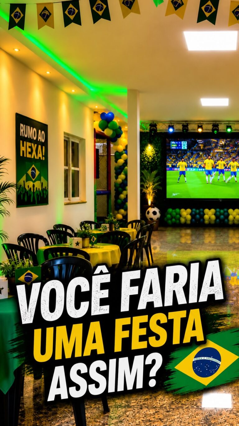 🇧🇷⚽ Entramos no clima da Copa! E você, faria uma festa assim?...