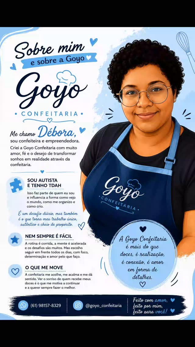 Eu sou a Débora. 💙 Sou autista, tenho TDAH e sou a...