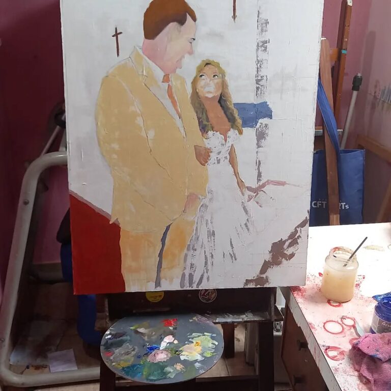 Processos 🎨🖼️🧑🏽‍🎨#PinturaAoVivo #pinturadenoivos #livepainting #pinturaaoleo #pinturaemcasamento