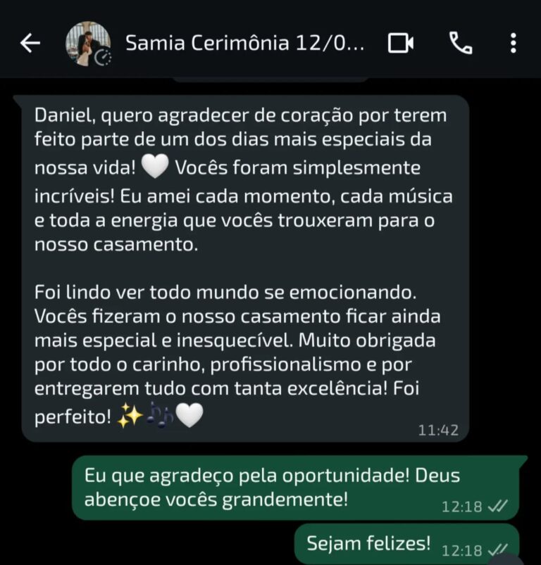 🤍 Nosso maior presente é saber que emocionamos! Cada feedback carrega um...