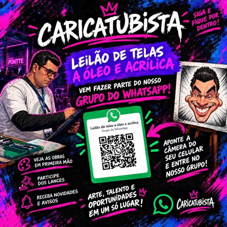 🚨 ATENÇÃO, APAIXONADOS POR ARTE! 🎨 O CARICATUBISTA está preparando um leilão...
