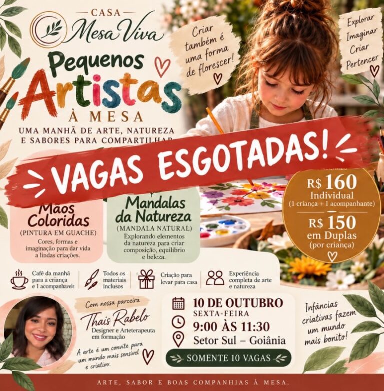 ✨ VAGAS ESGOTADAS ✨ A oficina do dia 10 está oficialmente com...