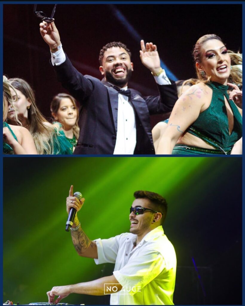 Atrações no palco com iluminação de show em evento em Salvador