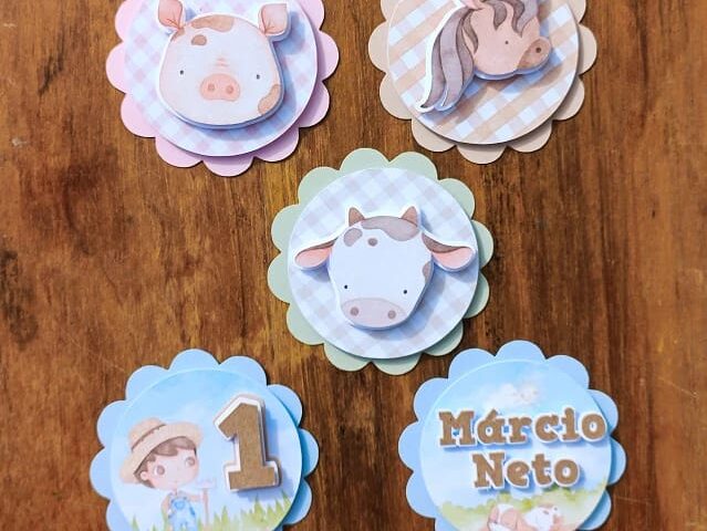 Apliques de papelaria personalizada tema fazendinha